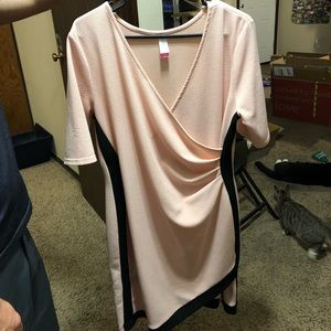 Pink and black dress